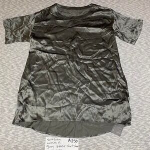 Silk silky Grey 100% silk blouse with a flowy women M. SKU-A250 #silkblouse